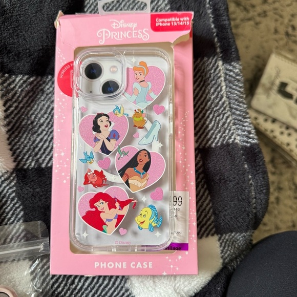 Disney Princess Clear Phone Case - Pink Hearts-IPhone 13,14,15 - Picture 5 of 5